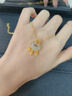 中國黃金（CHINA GOLD）平安鎖18K黃金項鏈女和田玉吊墜錢(qián)幣金鎖新年禮物情人節女友生日 18k如意愛(ài)心福鎖吊墜【贈銀鏈 京速達】 曬單實(shí)拍圖