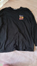 真維斯（Jeanswest）長(cháng)袖T恤女2025秋季純棉正肩柔軟親膚內搭印花百搭打底上衣女黑色 曬單實(shí)拍圖