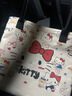 幻鯊帆布包kitty女包帆布袋手提包學(xué)生女手提袋大容量通勤可愛(ài)單肩包 白色甜美帆布包【拉鏈+內兜】 38*32*9CM 曬單實(shí)拍圖