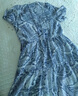 顏域印花短袖連衣裙女裝2024新款夏裝復古通勤藍色中長(cháng)款圓領(lǐng)裙子 藍花 XXL/44 曬單實(shí)拍圖