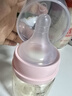 新貝適配吸奶器配件原裝奶嘴奶瓶配套寬口徑小號0-3個月硅膠奶嘴 S 粉色磨砂奶嘴含罩S號 曬單實拍圖