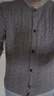 優(yōu)衣庫女裝紐花圓領(lǐng)針織開(kāi)衫/毛衣外套空調衫通勤秋冬新款481477 03 灰色 L /160/88A 曬單實(shí)拍圖
