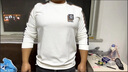 皮爾卡丹（pierre cardin）男士衛衣春秋款長(cháng)袖T恤加絨加厚新款刺繡拼接潮流青年上衣打底衫 T662白色 2XL 【適合140-155斤】 曬單實(shí)拍圖