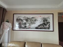 彌錦富春山居圖客廳裝飾掛畫(huà)山水畫(huà)風(fēng)景沙發(fā)背景墻國畫(huà)壁畫(huà)辦公室字畫(huà) 02款-流水生財 有機玻璃面 連框尺寸180*80 銅色圓角實(shí)木裱框  酒紅木色 曬單實(shí)拍圖
