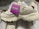斯凱奇（Skechers）女鞋摩卡熊復古老爹鞋厚底增高緩震休閑鞋896145 自然色/酒紅色/NTBG 37 曬單實(shí)拍圖