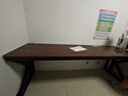 韻他實(shí)木電腦桌子雙人電競桌臺式辦公桌簡(jiǎn)約現代學(xué)習桌長(cháng)方形書(shū)桌 黑胡桃桌+黑架【18mm實(shí)木桌面】沖量?jì)r(jià) 220*60*75cm 曬單實(shí)拍圖