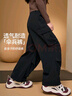 ASK JUNIOR兒童女童褲子2025秋季戶外時尚運動褲防蚊褲工裝傘兵褲 黑色 170 曬單實拍圖