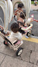 幼兒園1-3-6歲雙人兒童三輪車(chē)雙胞胎遛娃神器二胎一大一小腳踏車(chē) 米色+發(fā)泡輪+音樂(lè )燈+米蓬+卡通蓬 曬單實(shí)拍圖