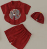 G.DUCKKIDS小黃鴨一周歲禮服男寶寶抓周衣服女?huà)雰喊偬鞚M(mǎn)月唐裝中國風(fēng)套裝 紅色三件套 90 尺碼1~2歲【 80-90cm】 曬單實(shí)拍圖