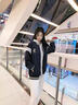 棉致拼色棒球服外套女春秋2025新款學(xué)院風(fēng)休閑寬松開(kāi)衫 藏青色 (高品質(zhì)) [春秋 薄款 L 110-135斤 曬單實(shí)拍圖