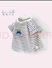 戴維貝拉（DAVE＆BELLA）兒童短袖t恤夏裝新款小童套頭上衣女寶寶衣服女童打底衫童裝 藍白條紋【現貨】 110 cm（建議身高100-110cm） 曬單實(shí)拍圖