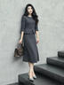 欣妃羽法式通勤套裝女2025秋季新款灰色氣質(zhì)上衣休閑半身裙兩件套 曬單實(shí)拍圖