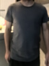 戰浩【2件】冰絲莫代爾棉短袖t恤男夏季青年薄純白色打底衫圓領(lǐng)半袖體 白色+深灰色 XL 建議【135-150斤】 曬單實(shí)拍圖