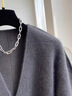 蘇雨薇高級感超好看v領(lǐng)針織開(kāi)衫女秋冬加厚慵懶風(fēng)軟糯毛衣外套歐貨上衣 黑灰色【關(guān)注店鋪-送運費險】 S 曬單實(shí)拍圖