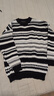 矜持范oversize毛衣女秋冬套頭圓領(lǐng)寬松外穿慵懶風(fēng)針織衫女中長(cháng)款外穿 黑白條紋 XL 建議115125斤 曬單實(shí)拍圖
