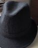 PEARL DIARY老人帽子男秋冬季加絨加厚大沿中老年禮帽老頭毛呢保暖爵士紳士帽 純色款（加絨加厚）-黑灰 加大碼(59-60厘米 )內襯可調節 曬單實(shí)拍圖