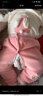 小三月6個(gè)月新生嬰幼兒秋冬季加絨保暖內衣套裝開(kāi)襠分體加厚雙面絨外套 A072和A-K071粉色【平腰按扣】 80碼，建議18-21斤 曬單實(shí)拍圖