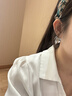 瑞泓祥999純銀耳針耳圈復(fù)古金色港風(fēng)大耳環(huán)高級(jí)感2025新款爆款耳扣耳飾 999耳針-銀色-復(fù)古金屬曲線耳圈 曬單實(shí)拍圖