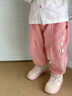 迪士尼女童休閑褲子春秋冬裝新款1-3歲5嬰幼兒女寶寶衛褲6甜美女孩長(cháng)褲 粉色 -6朵立體花 100 建議身高95 曬單實(shí)拍圖