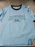 左西男童短袖t恤夏兒童涼感半袖2025新款男孩大童復古上衣 淺藍色 150 曬單實(shí)拍圖