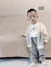 G.DUCKKIDS嬰兒春秋衣服純色保暖分體三件套一2周歲3男寶寶4外出5洋氣男童裝 米白色 三件套 90cm (21斤-25斤) 曬單實(shí)拍圖