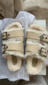 CHARLES&KEITH平底加絨毛毛拖勃肯拖鞋子女鞋拖鞋女秋冬生日禮物CK1-70381079-1 Beige米色 36 曬單實(shí)拍圖