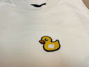 MO&Co.春夏卡通刺繡小黃鴨高領(lǐng)內搭上衣短袖T恤女黑色白色內搭 C11米白 S 曬單實(shí)拍圖