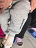 迷你木木屋兒童加絨衛褲秋冬男女童厚款保暖長(cháng)褲小童運動(dòng)休閑褲 綠花灰 110  曬單實(shí)拍圖