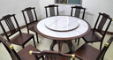 福財入家新中式烏金木實(shí)木餐桌大圓桌巖板圓餐桌家用10人帶轉盤(pán)現代簡(jiǎn)約 伯尼斯巖板 1.3米 桌+8椅  送0.8米轉盤(pán) 曬單實(shí)拍圖