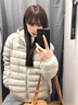 瑪嬌媚（Majiaomei）羽絨棉服女短款2025年冬季新款韓版修身排骨服輕薄棉衣連帽外套女 卡其灰 M 曬單實(shí)拍圖