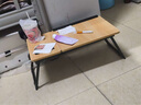 床上電腦桌家用床上閱讀桌看書(shū)神器簡(jiǎn)易小桌子臥室飄窗懶人床上桌 5檔升降+檔條+卡槽+抽屜-淺胡桃 曬單實(shí)拍圖