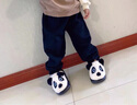 語(yǔ)嬉熊貓男童棉拖鞋冬季家居毛拖鞋寶寶室內可愛(ài)女童兒童可愛(ài)卡通拖鞋黑色 eva環(huán)保底24 24-25內長(cháng)15.5CM 曬單實(shí)拍圖