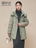 雪中飛（SNOWFLYING）羽絨服中長(cháng)款女士2025新款收腰氣質(zhì)媽媽裝保暖顯瘦冬季防寒外套 曬單實(shí)拍圖