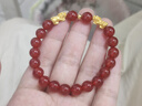 石玥珠寶收藏級8mm紅瑪瑙手串黃金雙貔貅本命年轉運水晶瑪瑙手鏈男女士款 曬單實(shí)拍圖