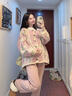 革曼孕婦連衣裙秋冬2024新款孕婦針織衫外套打底毛衣裙套裝兩件套冬季 杏色針織裙 XL 曬單實(shí)拍圖