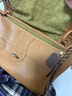 裘真復古001郵差包女單肩通勤大容量斜挎包植鞣頭層牛皮包 大象灰-大號 曬單實(shí)拍圖