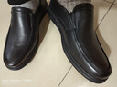 駱駝（CAMEL）商務(wù)休閑鞋秋中年男士牛軟皮套腳鞋 A132287560-1 黑色 41 曬單實(shí)拍圖