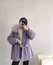 GEBASHAN派克服皮草外套女2025新款冬季獺兔毛內膽可拆卸中長(cháng)款真毛大衣女 紫色 M 建議90-125斤 曬單實(shí)拍圖