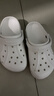 卡駱馳（CROCS）貝雅兒童洞洞鞋男女童戶(hù)外包頭沙灘鞋拖鞋/207013/207012 白色-100 35 (215mm) 曬單實(shí)拍圖