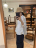 無印良品（MUJI） 女式 棉紗 長袖罩衫 女士襯衫襯衣內(nèi)搭女裝25年秋季上衣BC2O7A5A 米白色 M （160/84A） 曬單實拍圖