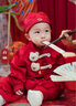 G.DUCKKIDS小黃鴨嬰兒套裝秋冬季男寶寶抓周衣服中國風(fēng)周歲新年喜慶拜年禮服 紅色三件套 90 尺碼1~2歲【 80-90cm】 曬單實(shí)拍圖