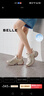 百麗（Belle）透氣網(wǎng)老爹鞋女商場(chǎng)同款厚底增高休閑鞋D7S1DBM5預售 金色 37 (235mm) 曬單實(shí)拍圖
