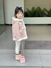 G.DUCKKIDS小黃鴨童裝女童外套秋冬季兒童呢子大衣女小童加絨保暖小女孩上衣 粉色 110 尺碼4~5歲【100-110cm】cm 曬單實(shí)拍圖