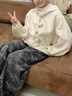 Zonsmo甜美少女風(fēng)連帽毛球羊毛呢大衣女短款減齡可愛(ài)小個(gè)子雙面羊絨外套 凝脂白(100羊毛)干洗 均碼 建議90-130斤 曬單實(shí)拍圖