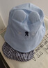 9i9嬰兒帽子寶寶盆帽漁夫帽遮陽(yáng)帽防飛沫防護面罩可拆卸A385淺藍 曬單實(shí)拍圖