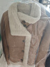 百圖betu女裝冬新款短外套雙面穿環(huán)保羊剪絨大翻領(lǐng)外套女2311T79 卡其色 M 曬單實(shí)拍圖