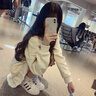 美式斜肩長(cháng)袖t恤衛衣女早秋季2025新款寬松慵懶風(fēng)設計感春秋上衣 杏色 M 曬單實(shí)拍圖