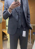 報喜鳥(niǎo)西服套裝【優(yōu)選】男士商務(wù)休閑羊毛西服套裝灰色格紋西裝西褲 灰色嵌橘色格紋 50 A(180/100) /請備注腰圍或褲子 曬單實(shí)拍圖