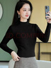 啄木鳥(niǎo)半高領(lǐng)短款毛衣女秋冬2025新款高腰小個(gè)子打底上衣加厚加絨針織衫 黑色[麻花款] S 曬單實(shí)拍圖