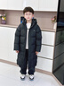 巴布豆（BOBDOG）95絨兒童羽絨服2025冬季男女中長(cháng)款保暖A類(lèi)三防抗菌面料連帽外套 黑色 240g+充絨 【抗寒-20°C】 150  【約身高135-145cm 體重72斤】 曬單實(shí)拍圖